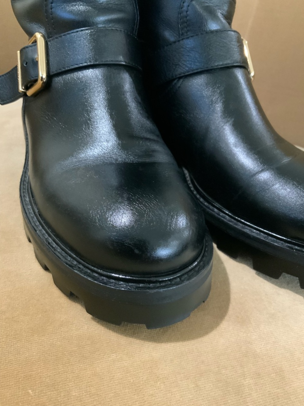 Jimmy Choo Biker Textured Leather Boots sz 39 - Picture 7 of 16